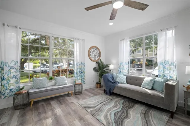 a living room with furniture