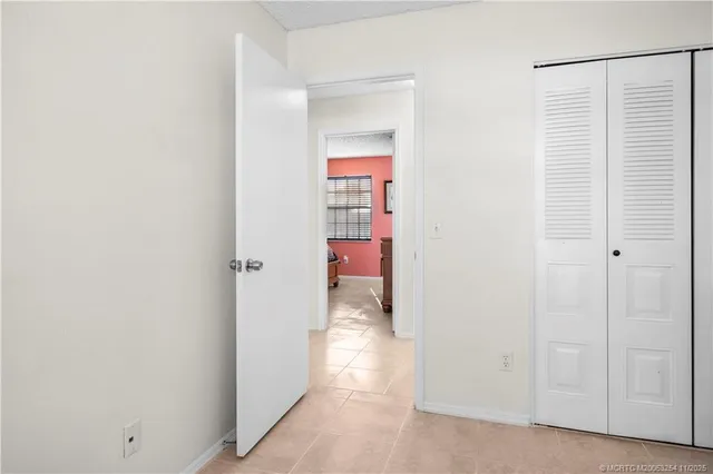 an empty room with closet