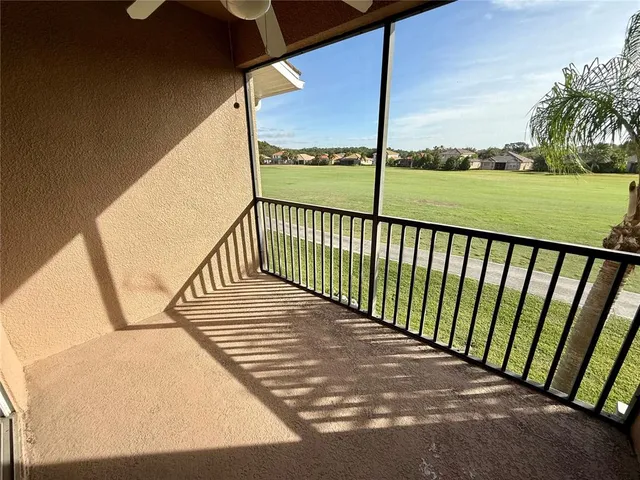 a view of city from a balcony