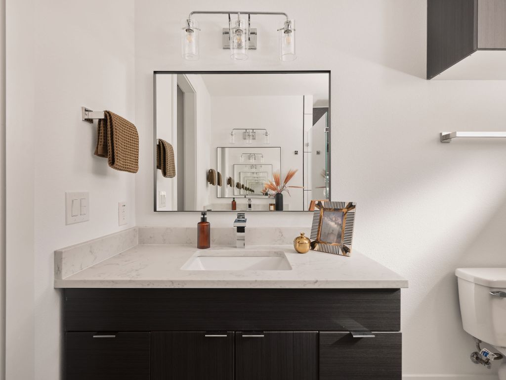 2806 Lyons Road, Unit 1 Austin, TX 78702 - Photo 33 of 39 a bathroom with a sink and a mirror
