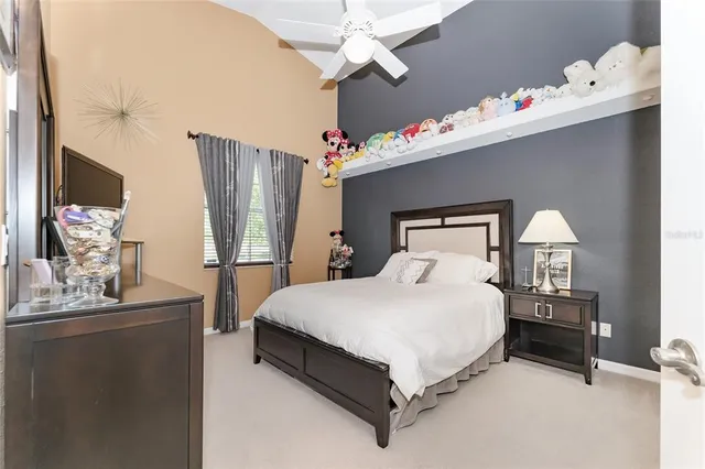 a view of a lake with a building in the background