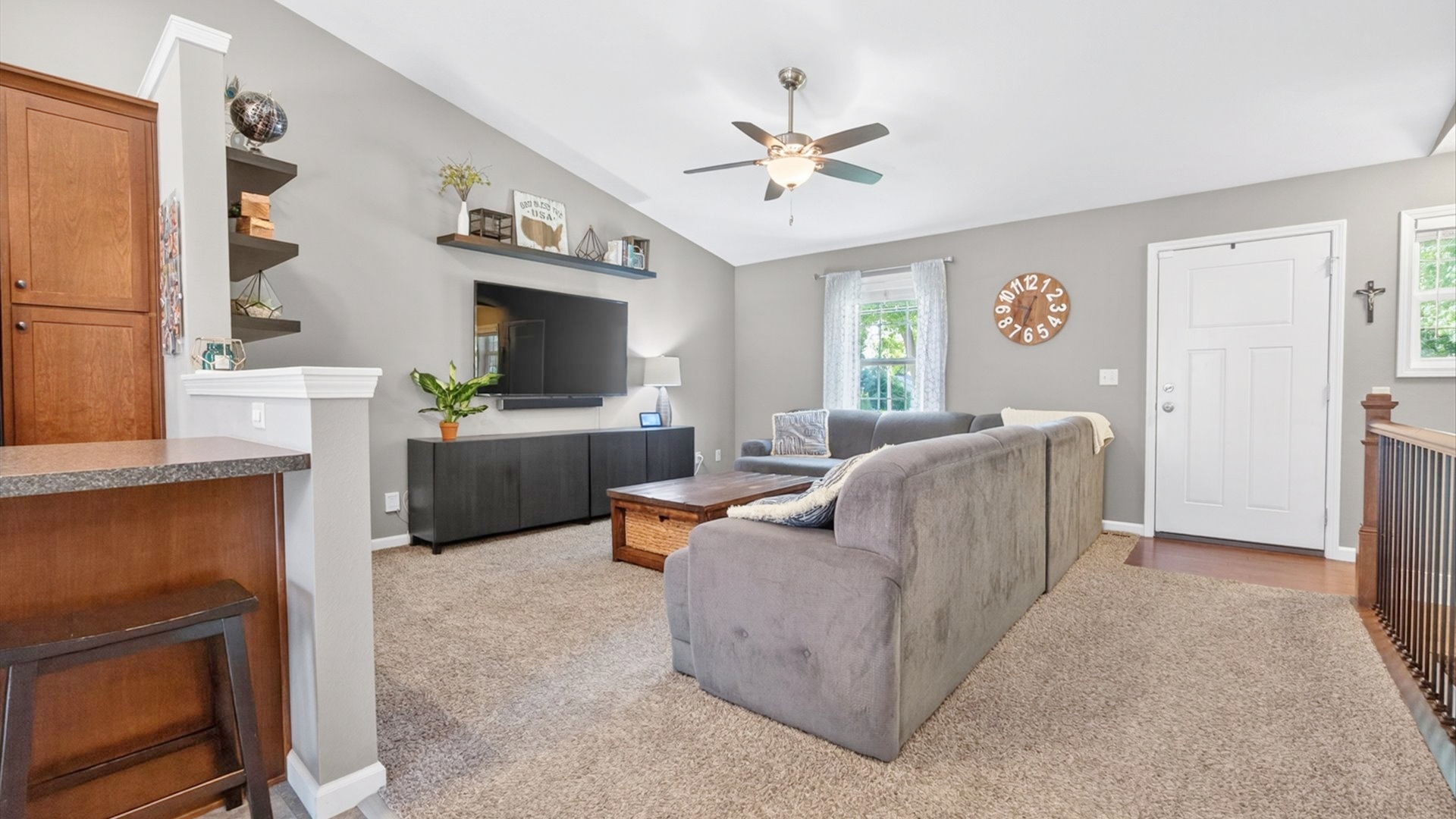 308 East Locust Street Normal, IL 61761 - Photo 7 of 40 a living room with furniture and a fireplace