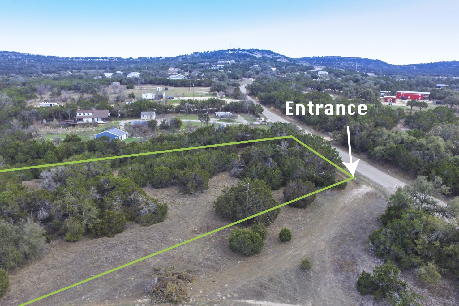 370 B Kothmann Road Dripping Springs, TX 78620 - Photo 26 of 31 Entrance on Kothman Rd. Lines are approximate & need verification by the buyers surveyor.