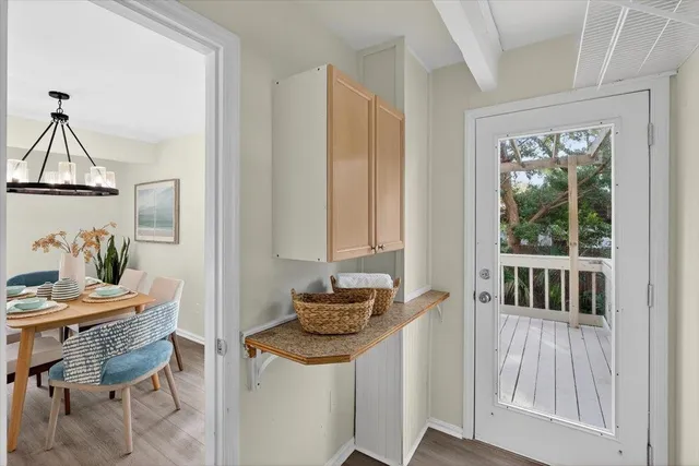 a living room with furniture