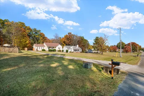 a view of a lake with houses