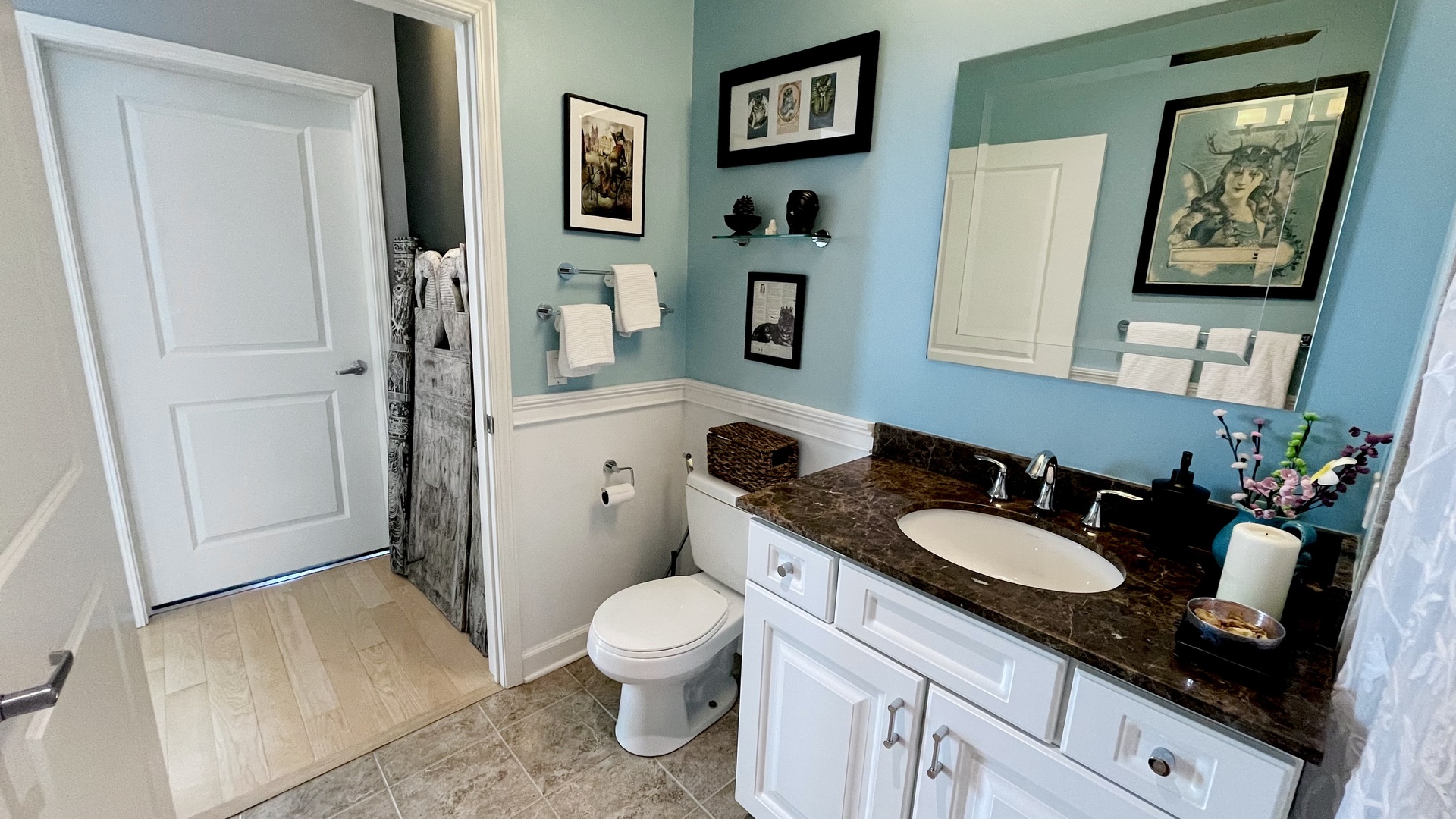 1629 South Prairie Avenue, Unit 2509 Chicago, IL 60616 - Photo 23 of 38 a bathroom with a granite countertop sink mirror vanity and toilet
