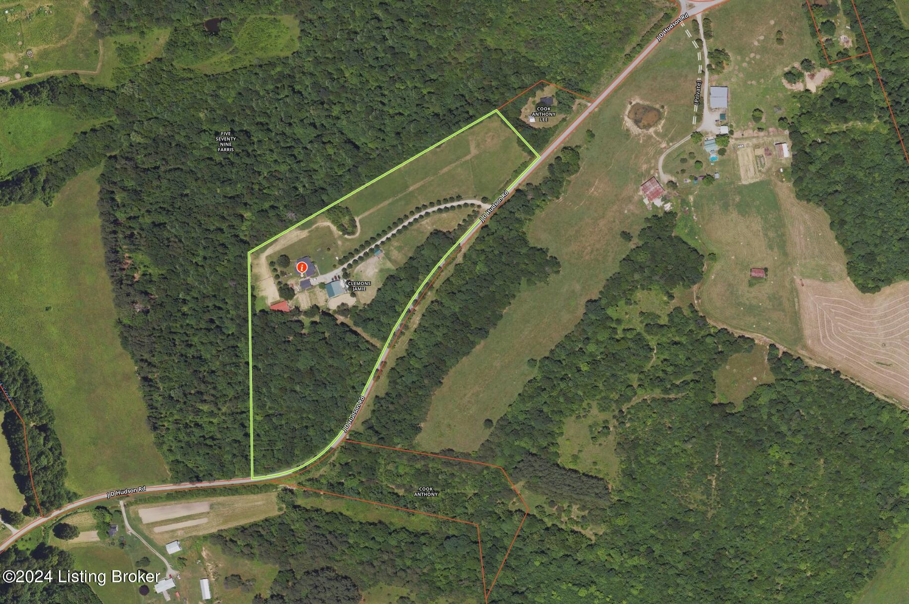 1740 J D Hudson Road Caneyville, KY 42721 - Photo 5 of 88 Aerial Estimated Boundaries