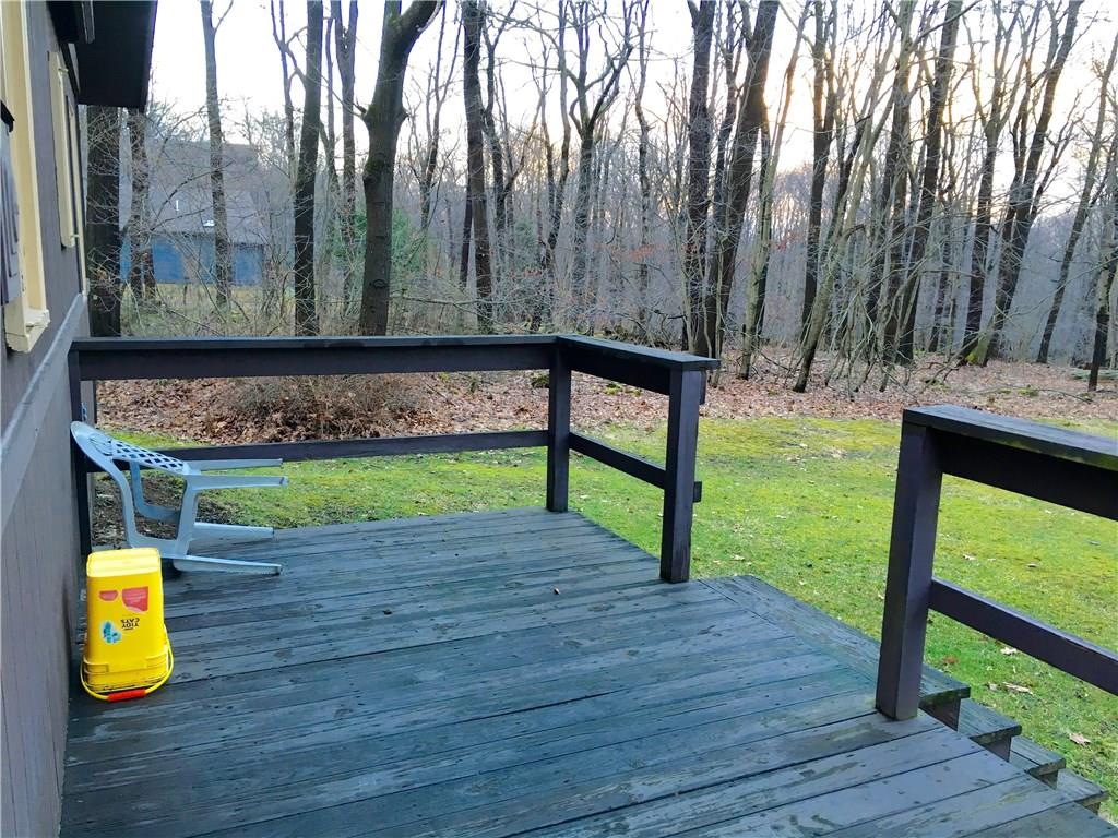 Deck is on the back side and offers privacy.