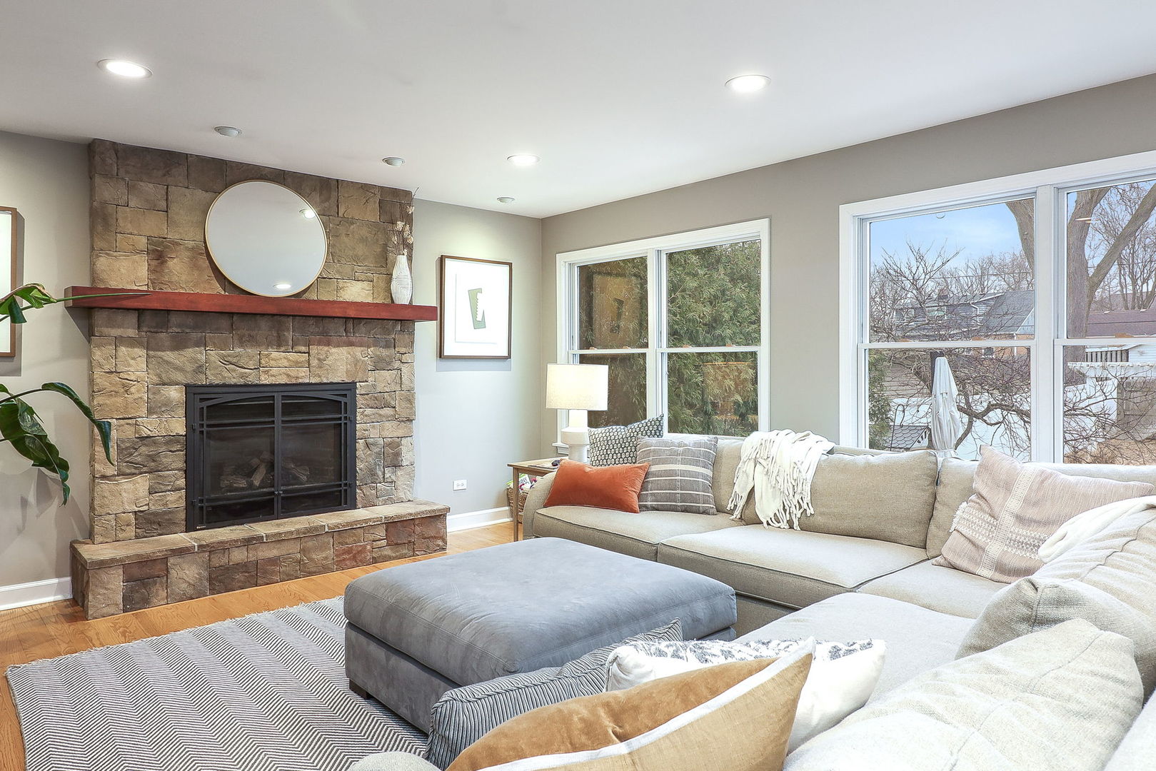 133 South Williston Street Wheaton, IL 60187 - Photo 9 of 43 a living room with furniture and a fireplace