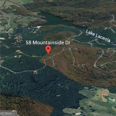 a lake view with a large trees and a yard