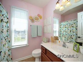 306 Lumber River Road Fletcher, NC 28732 - Photo 12 of 15 a bathroom with a sink a mirror and a toilet