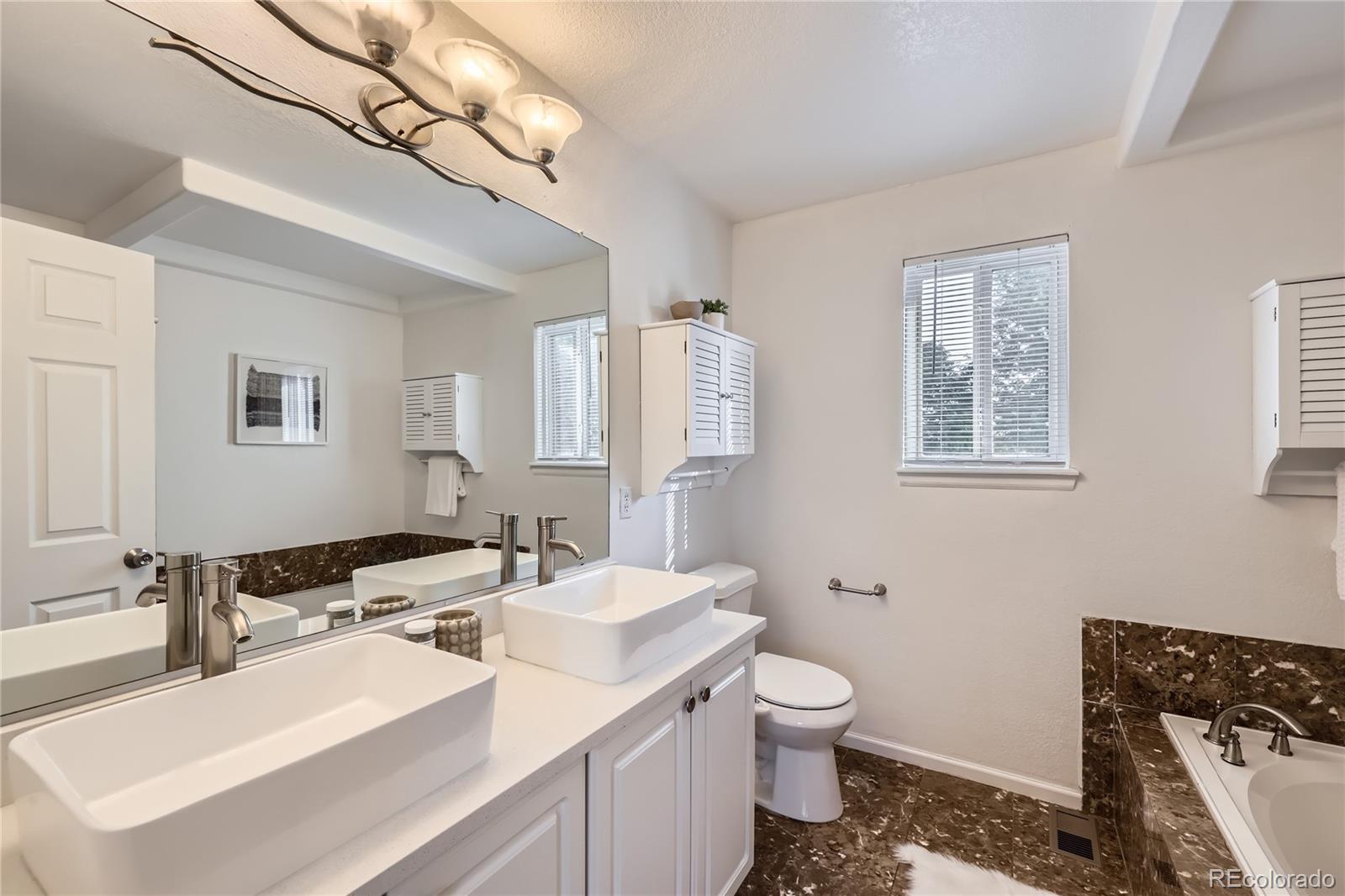 1552 Spring Water Place Highlands Ranch, CO 80129 - Photo 13 of 28 a bathroom with a sink toilet and mirror