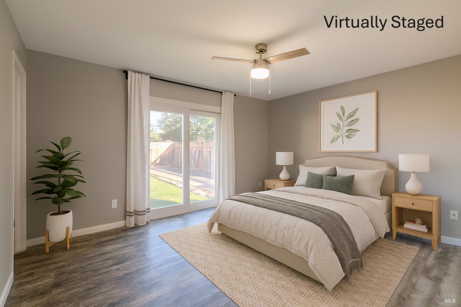 978 Eleanor Avenue Rohnert Park, CA 94928 - Photo 24 of 36 a bedroom with a large bed and a potted plant