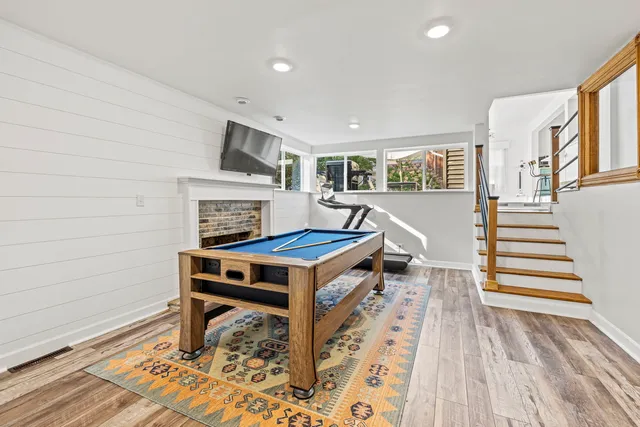 a utility room with cabinets