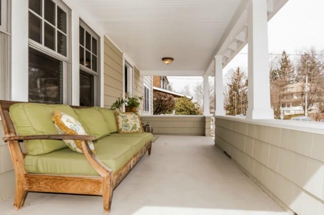 a view of living room with a large window