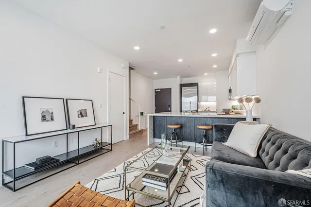 a living room with furniture