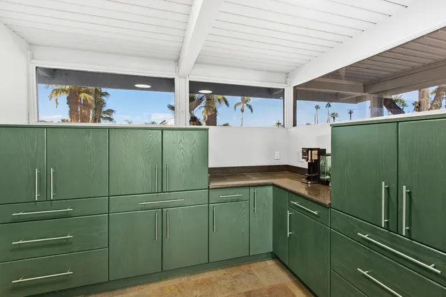 a kitchen with lots of counter top space