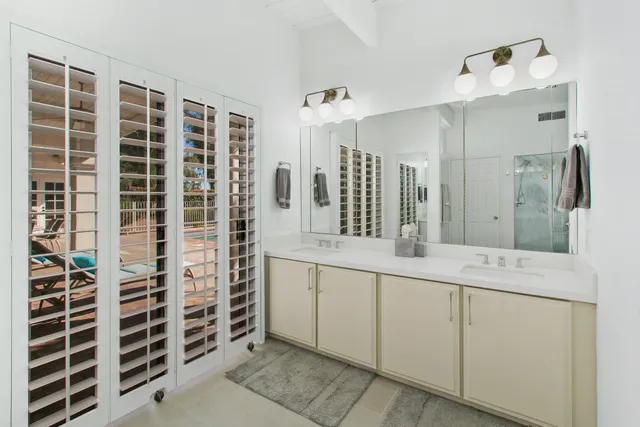 a bathroom with a shower