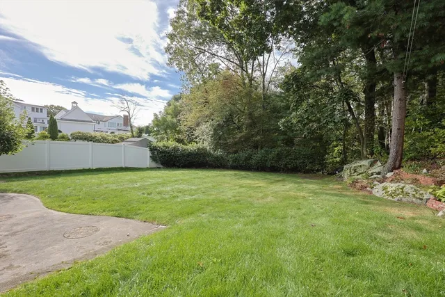 a backyard of a house with lots of green space
