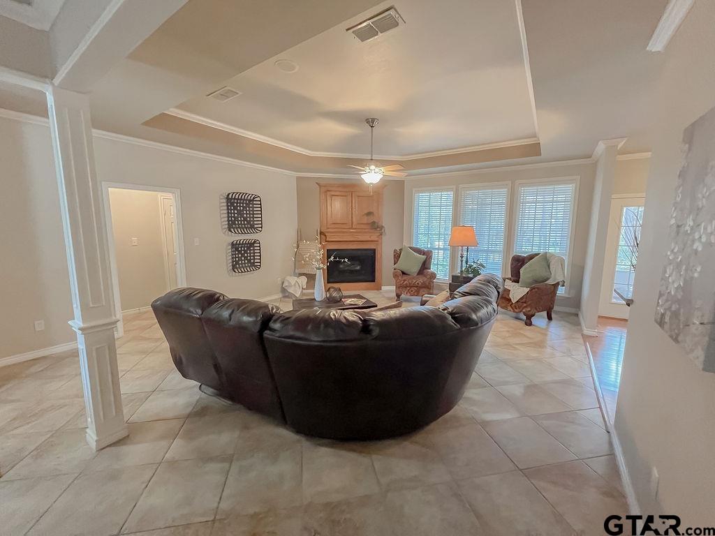 1614 Pineview Lane Hideaway, TX 75771 - Photo 47 of 48 a living room with furniture and a fireplace