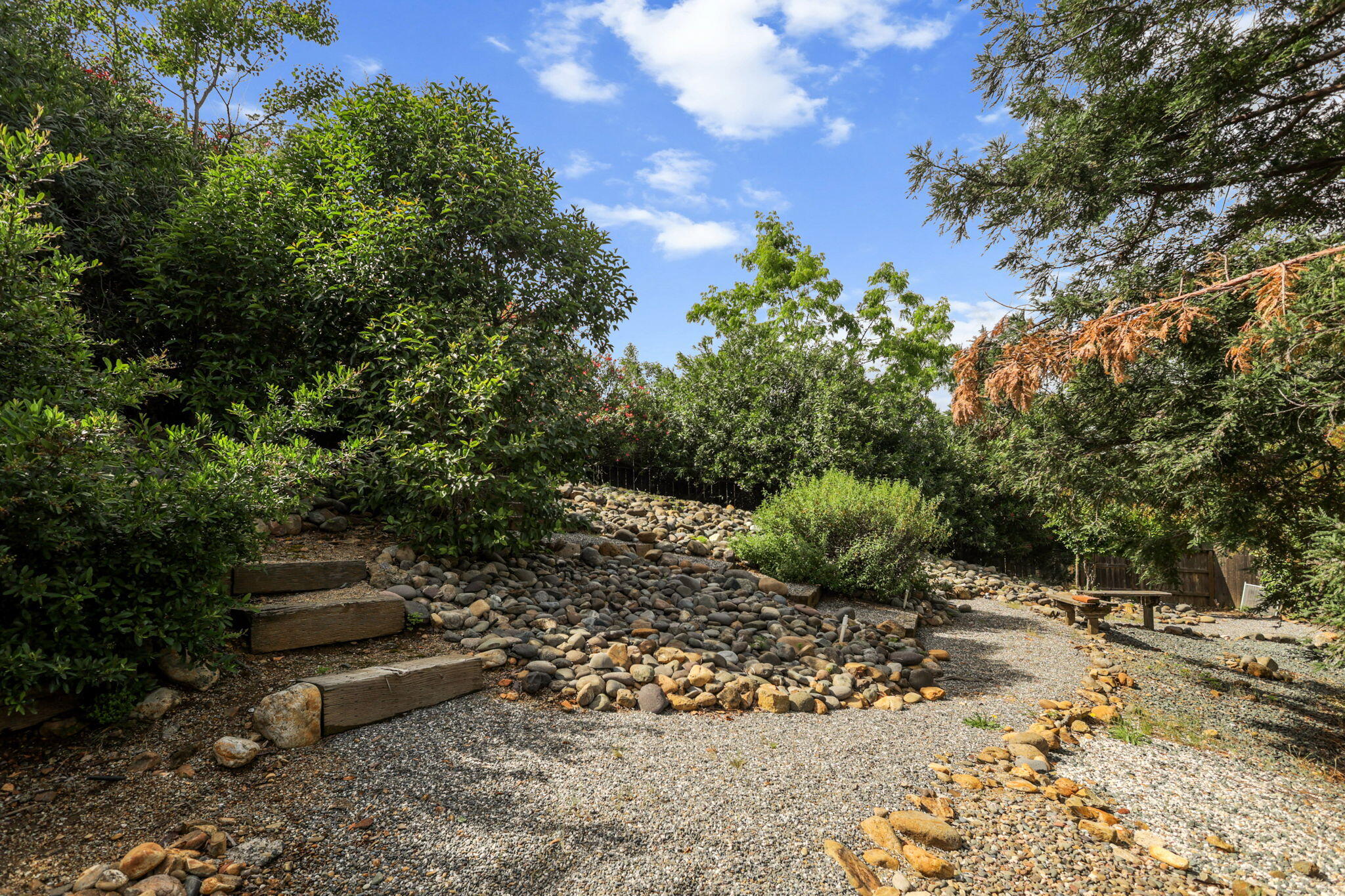 550 Vansicklen Way Redding, CA 96003 - Photo 45 of 52 a backyard of a house with lots of green space