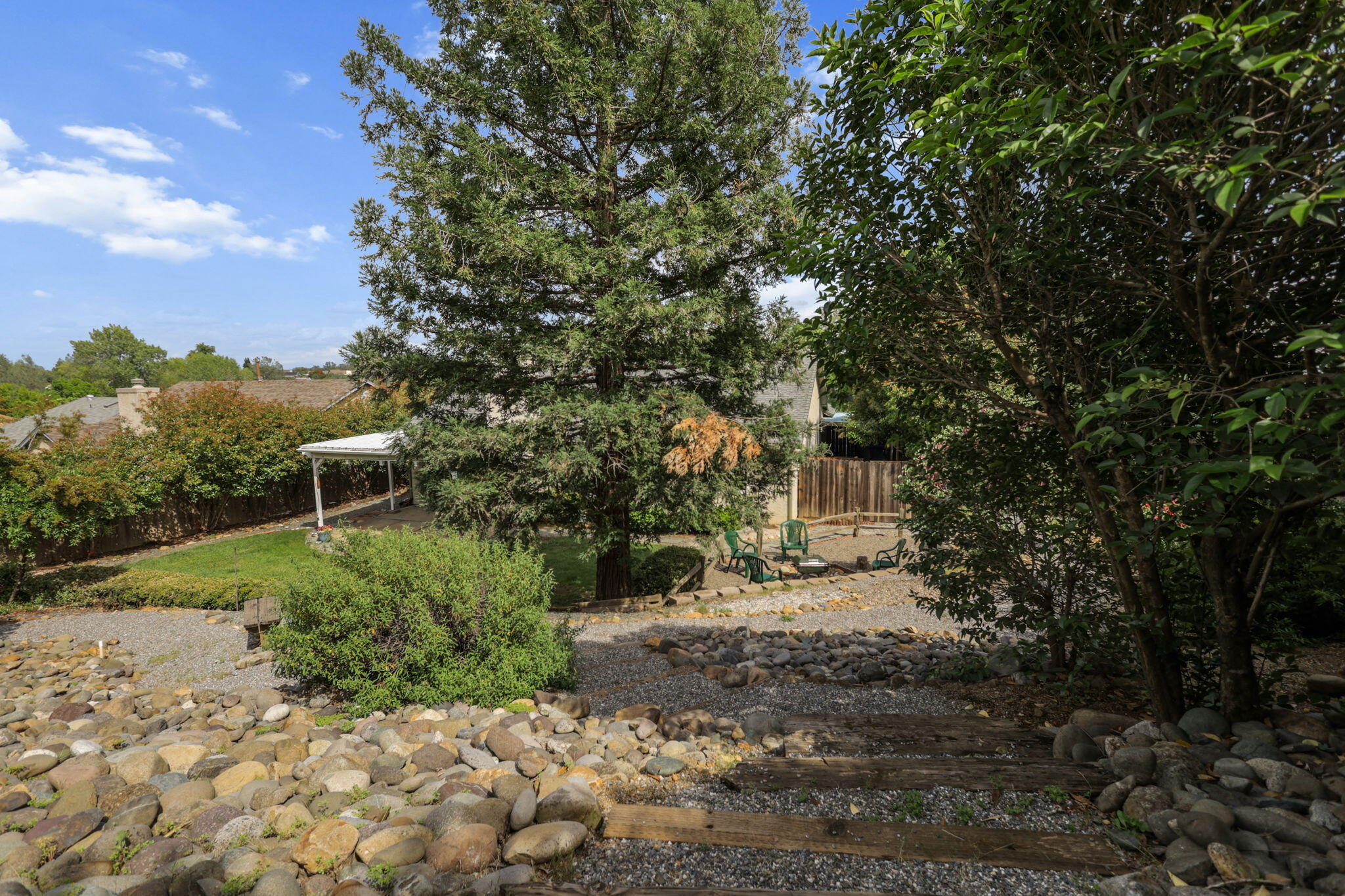 550 Vansicklen Way Redding, CA 96003 - Photo 47 of 52 a backyard of a house with lots of green space