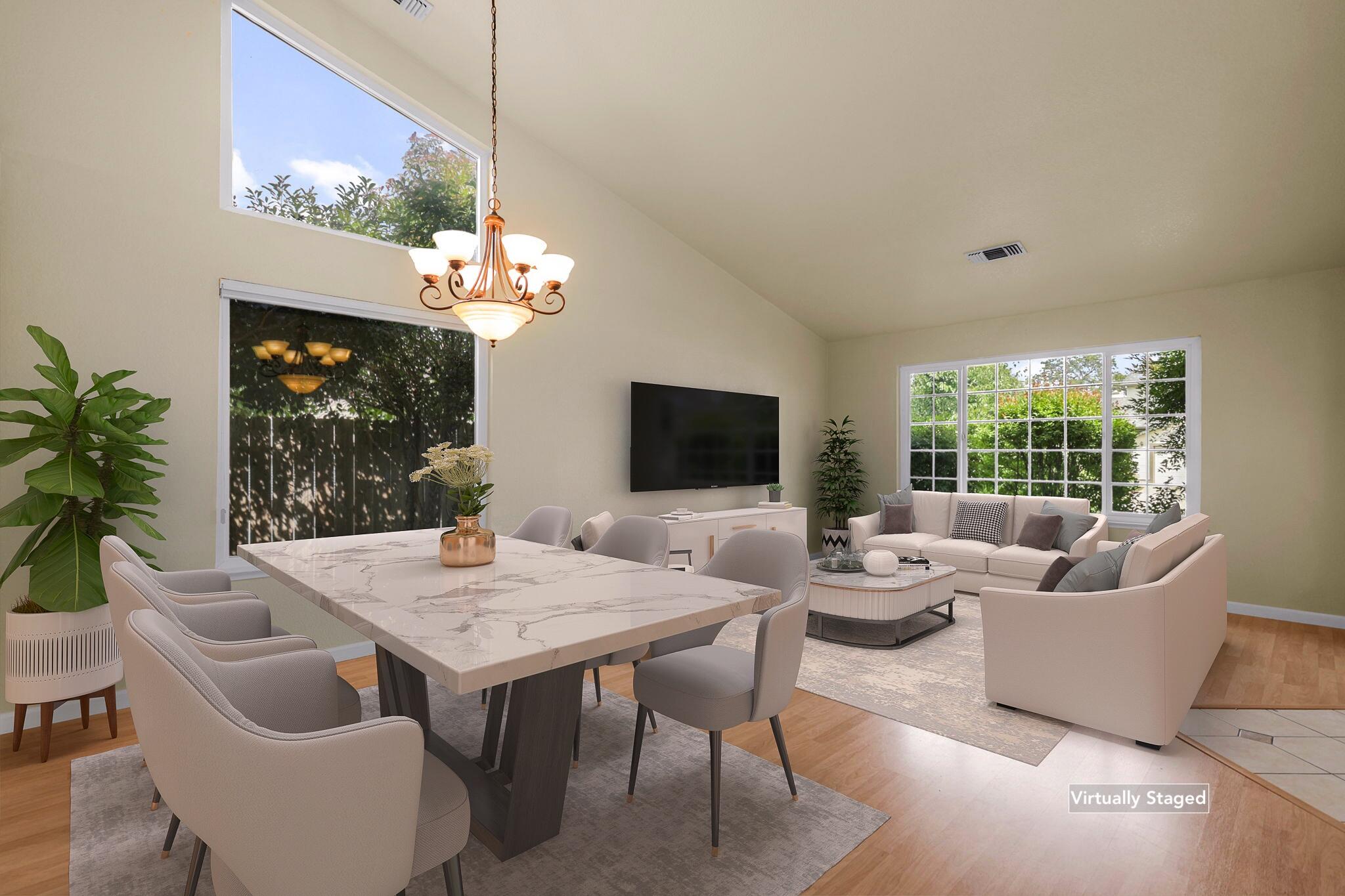 550 Vansicklen Way Redding, CA 96003 - Photo 9 of 52 a view of a dining room with furniture window and outside view