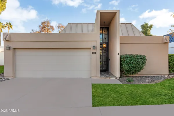 a view of a wooden door