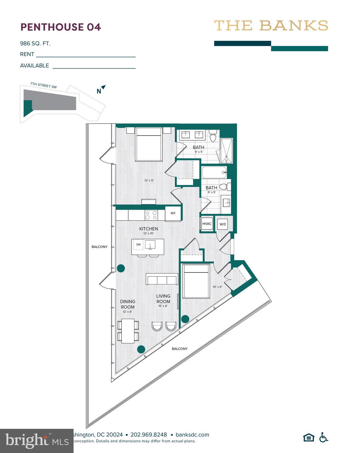 900 7th Street Southwest, Unit PH04 Washington, DC 20024 - Photo 5 of 25 a picture of a floor plan
