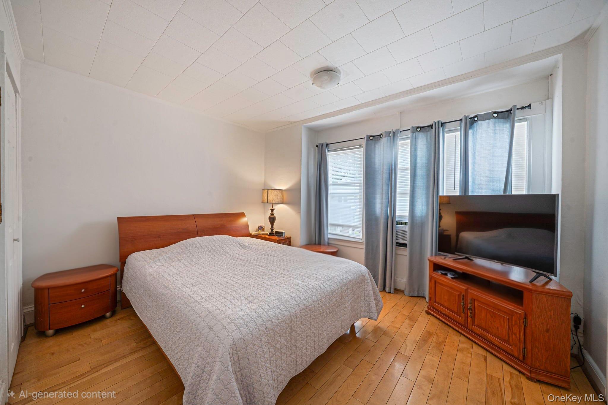 93-20 92nd Avenue Queens, NY 11421 - Photo 12 of 21 a bedroom with a bed and a flat screen tv