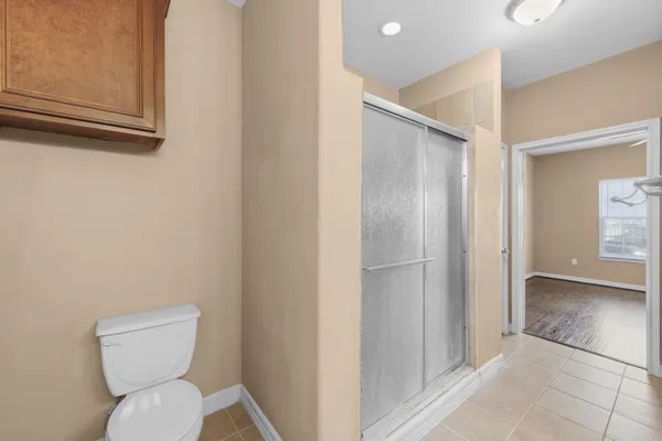 a bathroom with a toilet