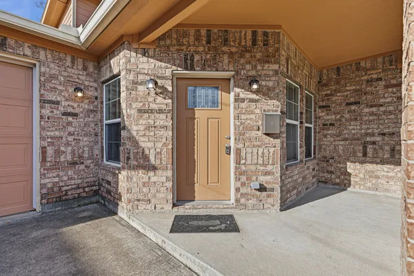 front view of a brick house