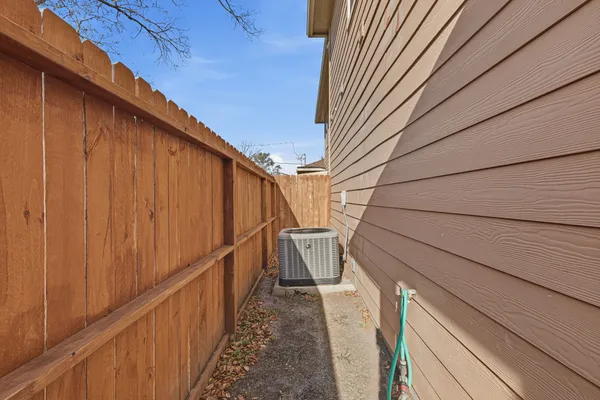 a view of balcony with wooden floor and stairs