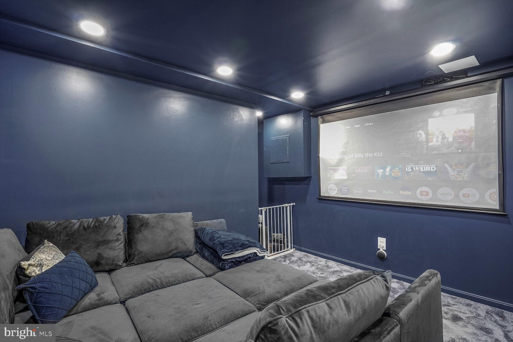 Home theatre in basement