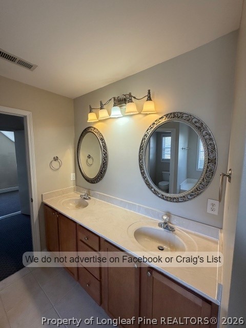 8836 Looking Glass Road Linden, NC 28356 - Photo 19 of 22 a bathroom with a granite countertop sink and a mirror