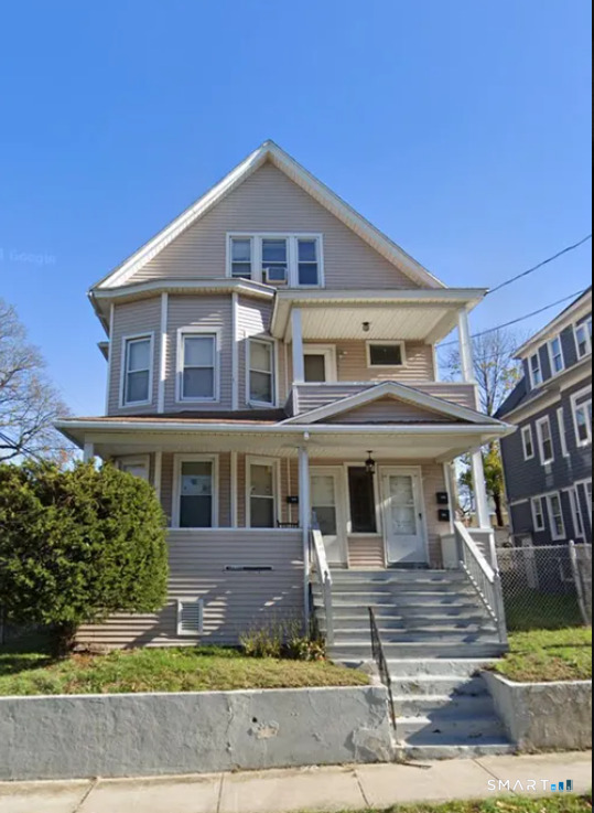 a front view of a house