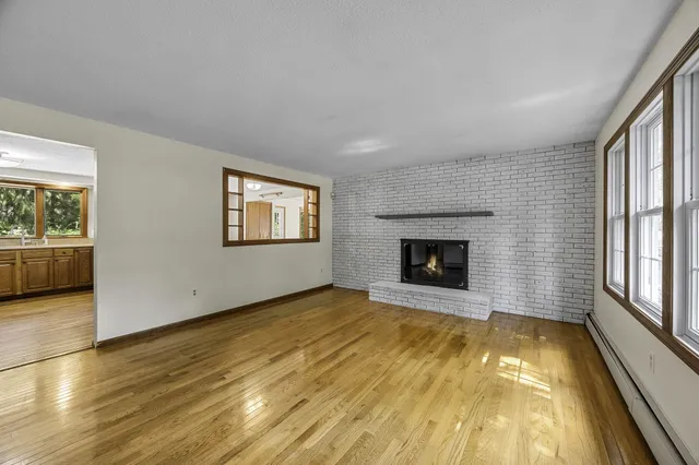 an empty room with windows