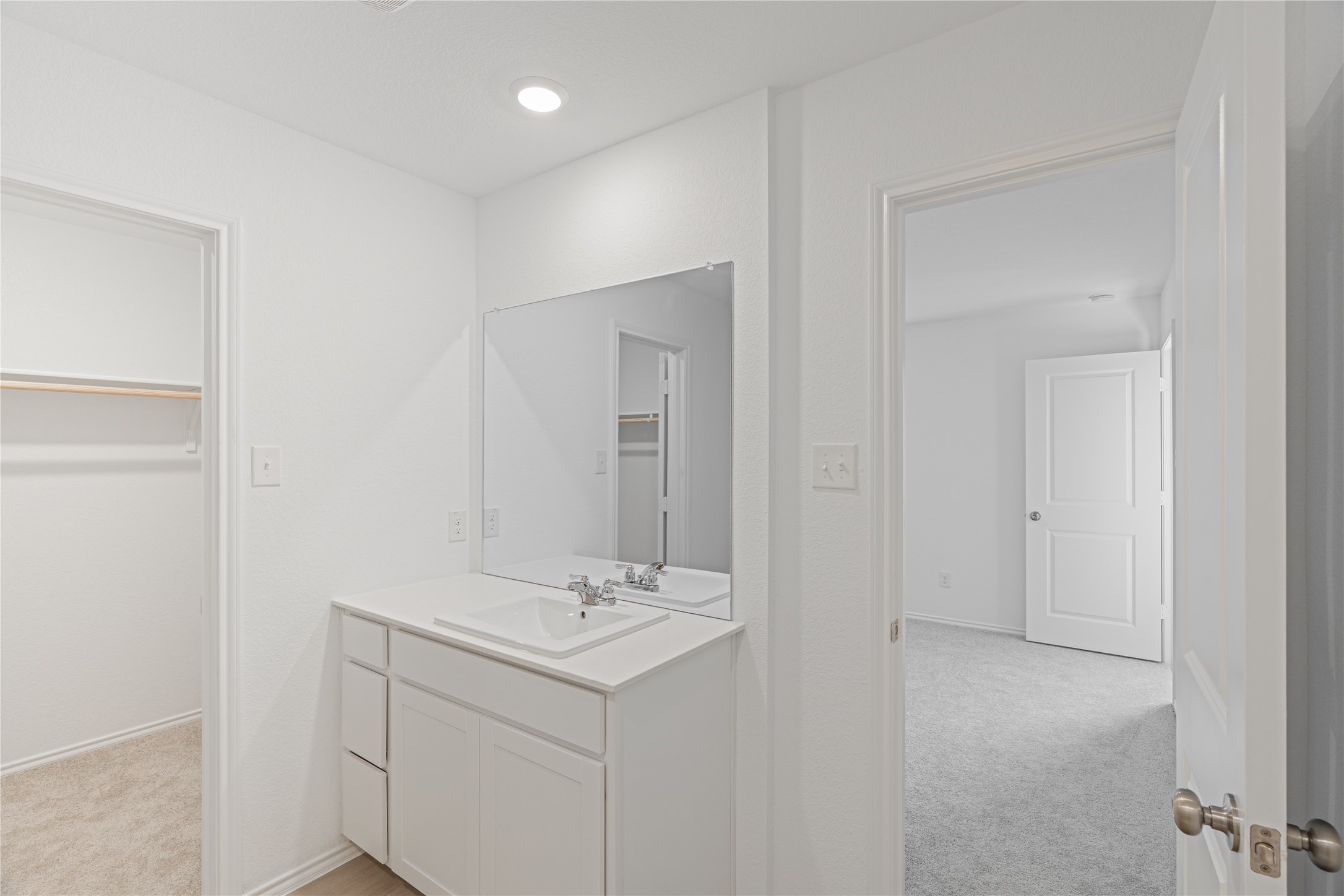 117 Dark Victory Road Jarrell, TX 76537 - Photo 11 of 24 Bathroom with vanity and a spacious closet