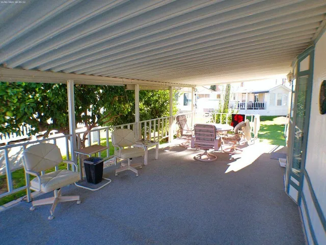 a lobby with furniture and garden