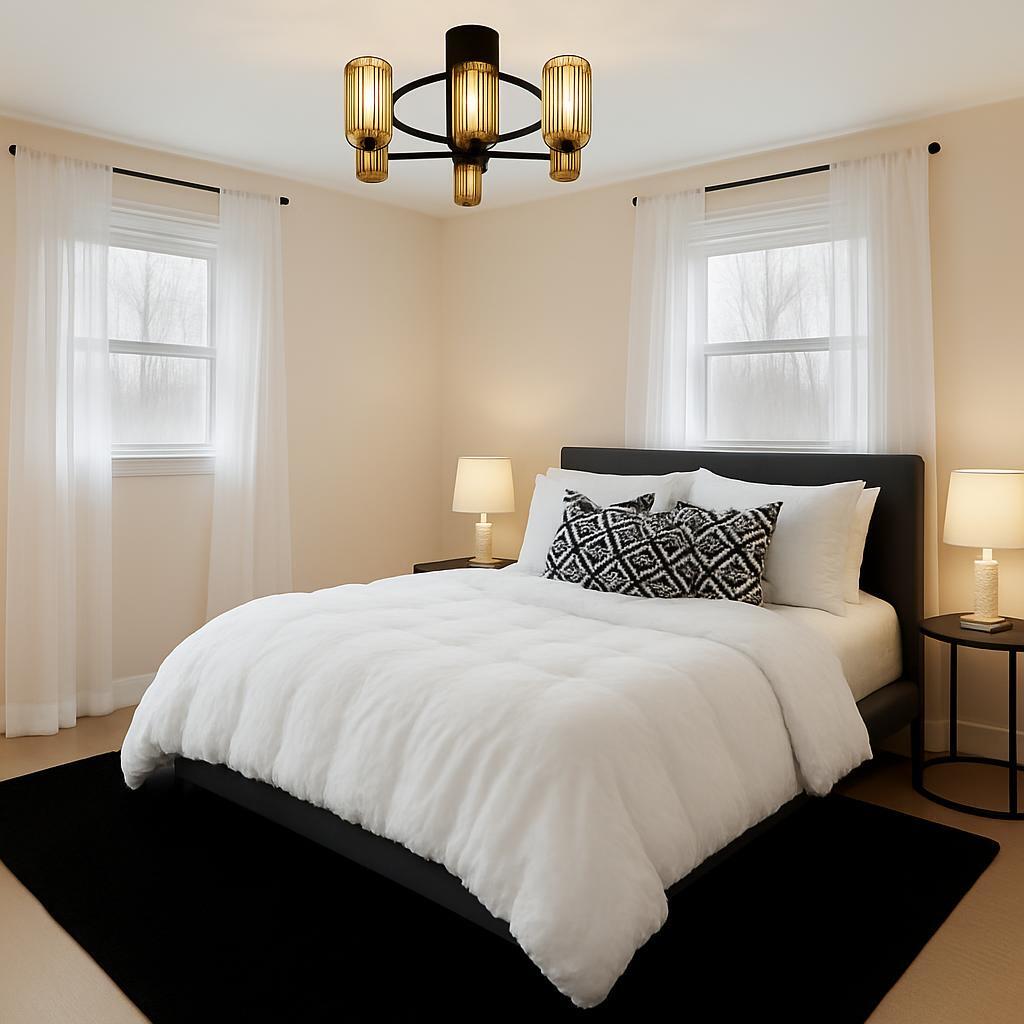 1952 Hayes Leonard Road Valparaiso, IN 46385 - Photo 17 of 42 a bedroom with a bed and wooden floor
