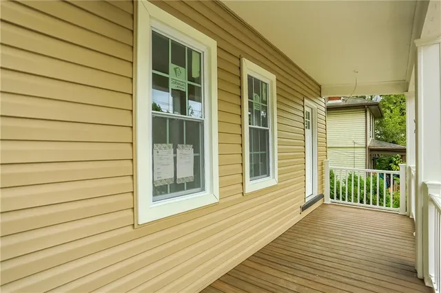 a view of a house with a balcony