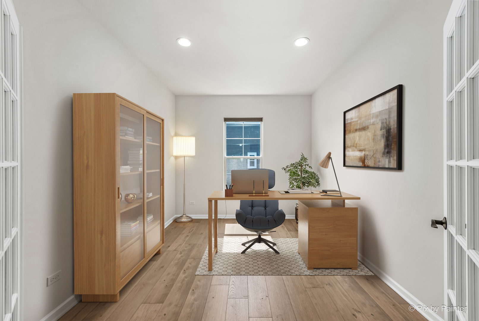 23116 Pinehurst Drive Kildeer, IL 60047 - Photo 12 of 27 a workspace with wooden floor and a bathroom