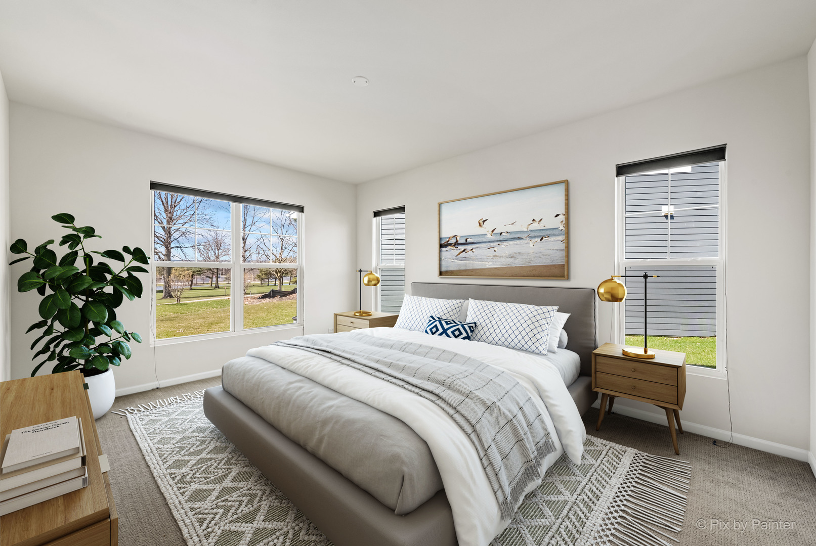 23116 Pinehurst Drive Kildeer, IL 60047 - Photo 15 of 27 a bedroom with a large bed a potted plant and a window