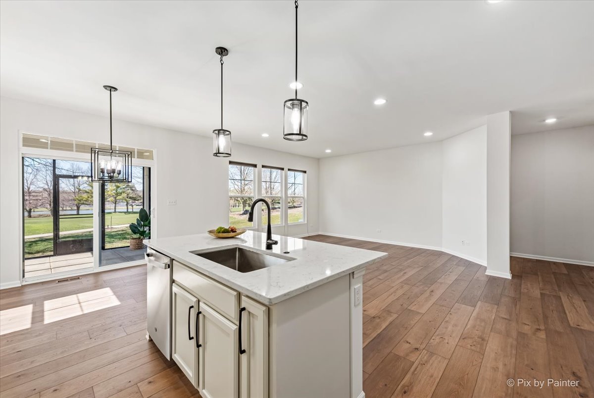 23116 Pinehurst Drive Kildeer, IL 60047 - Photo 6 of 27 a kitchen that has a sink a counter space and wooden floor