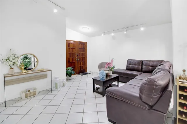 a living room with furniture