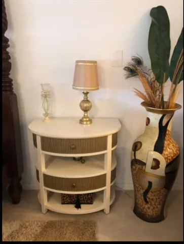 a bathroom with a mirror and a shower