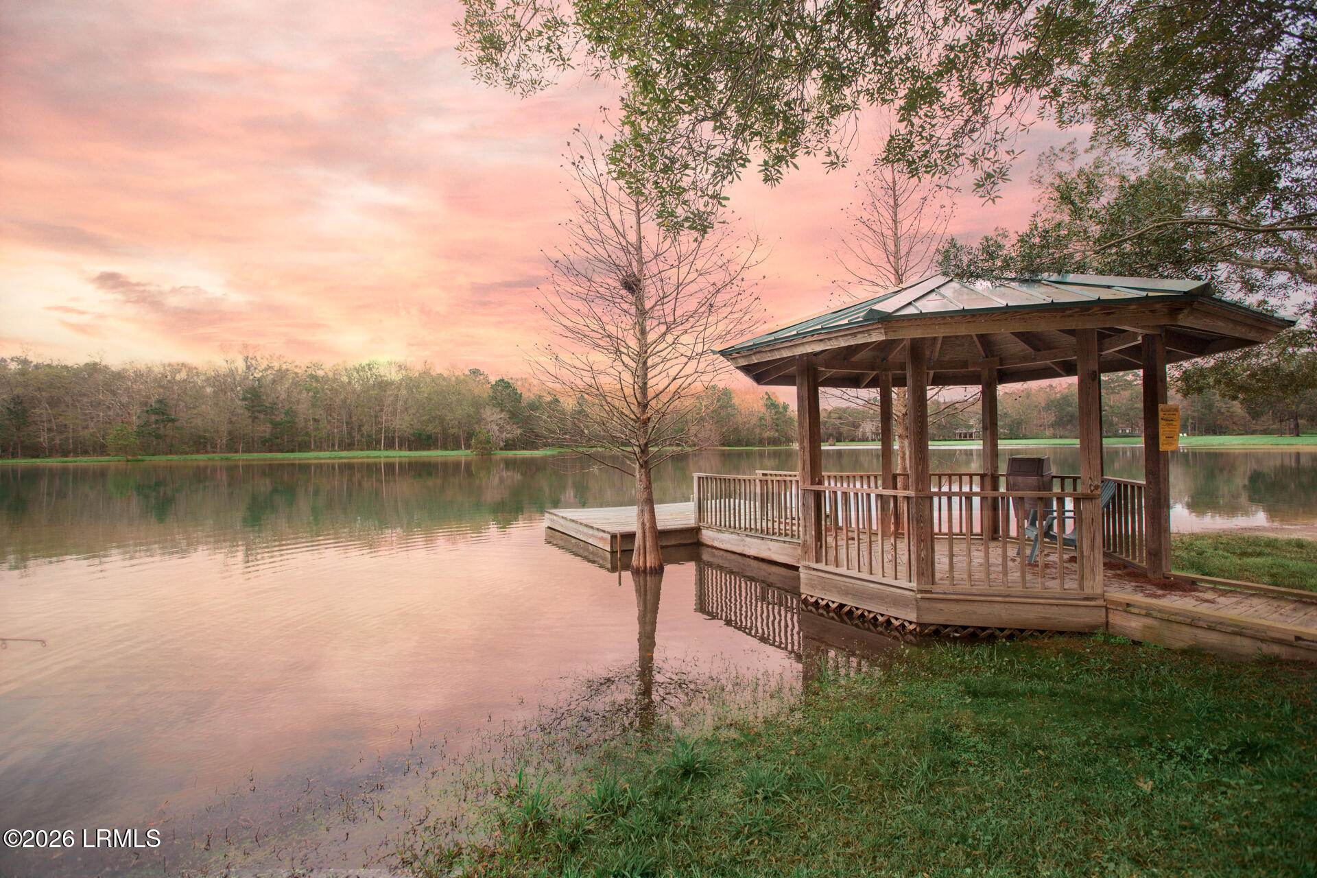 208 Bull Point Drive Seabrook, SC 29940 - Photo 54 of 58 Bull-Point-Lake-Bellinger-Gazebo-Sunset-