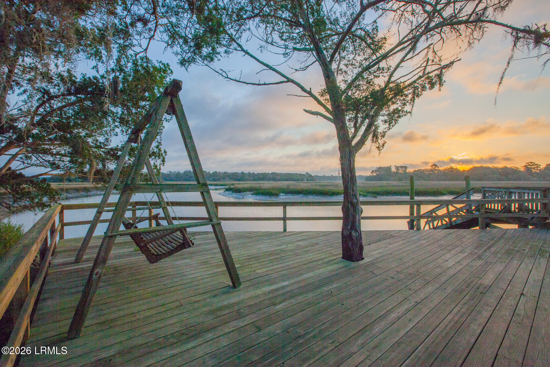 208 Bull Point Drive Seabrook, SC 29940 - Photo 55 of 58 Bull-Point-Swing-on-dock-looking-at-suns