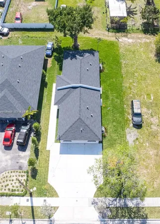 a view of a yard with an outdoor space