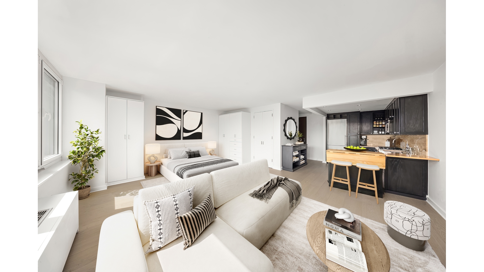 333 Rector Place, Unit 907 Manhattan, NY 10280 - Photo 4 of 7 a living room with furniture and a table